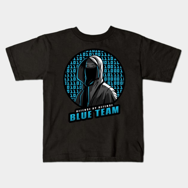 Blue Team | Hacker Design Kids T-Shirt by leo-jess